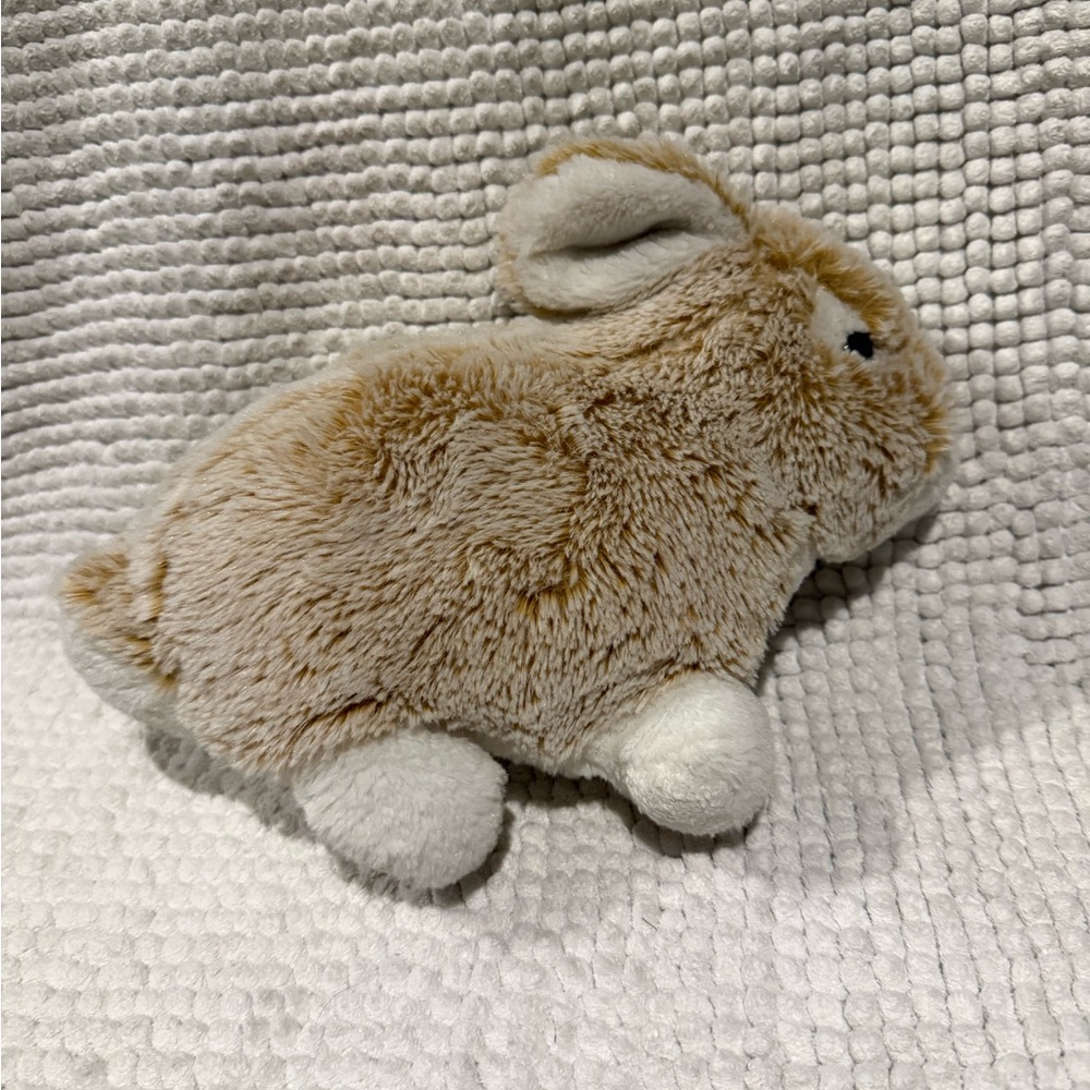 Plush Small Bunny Toy in Light Brown and Cream